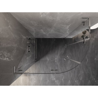 Mexen Lunar L půlkruhový sprchový kout, levý, výklopný, 100 x 90 cm, průhledný, chrom - 833L-100L-090P-01-00