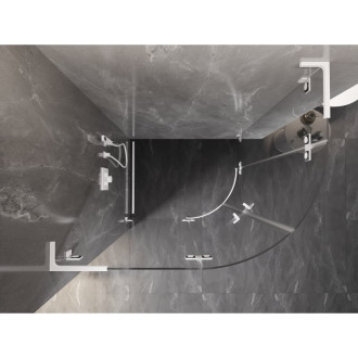 Mexen Lunar L půlkruhový sprchový kout, levý, výklopný, 90 x 70 cm, průhledný, bílý - 833L-090L-070P-20-00