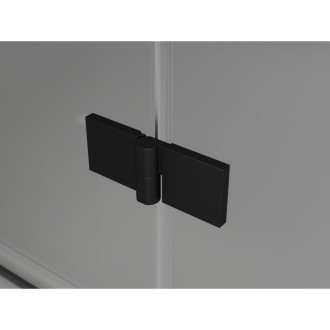 Sprchový kout Mexen Lunar pětiúhelníkový, levý, výklopný, 100 x 90 cm, průhledný, černý - 831-100L-090P-70-00-L