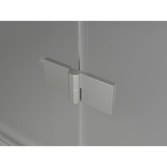 Půlkruhový sprchový kout Mexen Lunar L, levý, výklopný, 90 x 70 cm, průhledný, kartáčovaný nikl - 833L-090L-070P-97-00