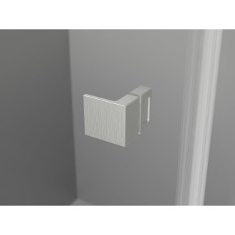 Půlkruhový sprchový kout Mexen Lunar L, levý, výklopný, 100 x 90 cm, průhledný, kartáčovaný nikl - 833L-100L-090P-97-00