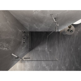 Sprchový kout Mexen Lunar Duo s výklopným mechanismem 90 x 90 cm, průhledný, chrom - 834-090L-090P-01-00