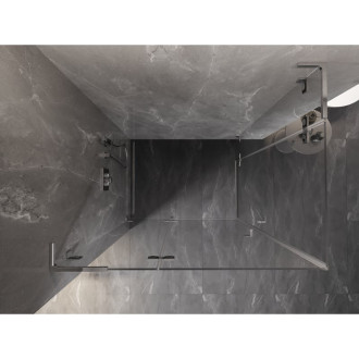 Mexen Lunar L Duo sprchový kout s levým výklopným uchycením 80 x 70 cm, průhledný, chrom - 834L-080L-070P-01-00