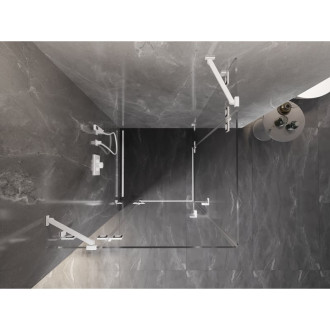 Sprchový kout Mexen Lunar Duo s výklopným mechanismem 90 x 90 cm, průhledný, bílý - 834-090L-090P-20-00