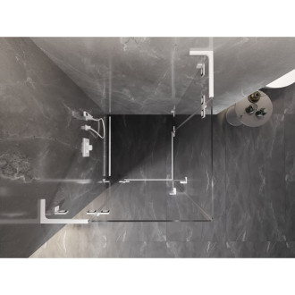 Sprchový kout Mexen Lunar L Duo s výklopným mechanismem 115 x 115 cm, průhledný, bílý - 834L-115L-115P-20-00