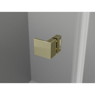 Mexen Lunar L Duo sprchový kout s levým výklopným uchycením 90 x 80 cm, průhledný, zlatý - 834L-090L-080P-50-00