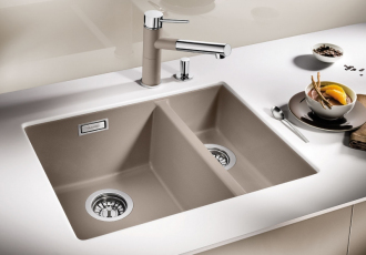 Blanco SUBLINE 340/160 U Silgranit písek  s táhlem