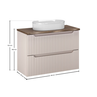 Comad SET-NOC B NAT CASELLA 80CM UN BEYOND Nábytková sestava 80 cm s deskou a umyvadlem
