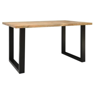 Jídelní stůl s kovovými nohami 120x90 cm z masivu mango TM-120