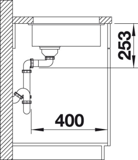Blanco SUBLINE 160-U Silgranit aluminium  bez táhla