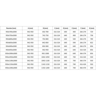 Mexen Lunar L Duo sprchový kout s levým výklopným uchycením 95 x 75 cm, průhledný, kartáčované zlato - 834L-095L-075P-55-00