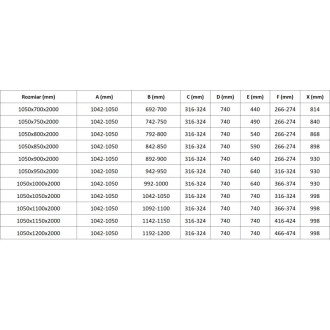 Mexen Lunar L Duo sprchový kout s levým výklopným výklopem 105 x 100 cm, průhledný, kartáčované zlato - 834L-105L-100P-55-00