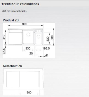 Blanco AXIA II 6 S-F Silgranit jasmín dřez vpravo s excentrem přísluš. ano