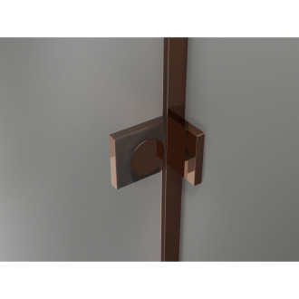 Mexen Lunar L Duo sprchový kout s levým výklopným uchycením 95 x 90 cm, průhledný, růžové zlato - 834L-095L-090P-60-00