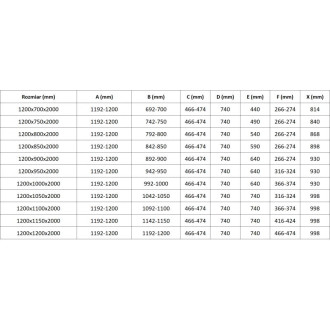 Mexen Lunar L Duo sprchový kout s levým výklopným uchycením 120 x 80 cm, průhledný, růžové zlato - 834L-120L-080P-60-00
