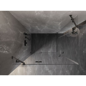 Mexen Lunar Duo sprchový kout s levým výklopným uchycením 115 x 100 cm, průhledný, kartáčovaná pistole gray - 834-115L-100P-66-00