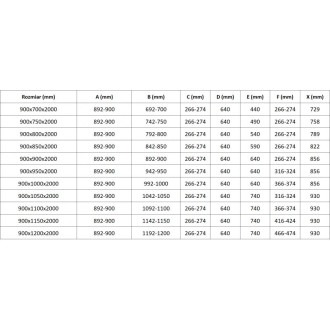Mexen Lunar Duo sprchový kout s levým výklopným uzávěrem 90 x 75 cm, průhledný, stříbrná metalíza - 834-090L-075P-95-00