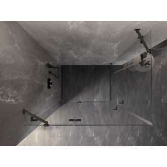 Mexen Lunar Duo sprchový kout s levým výklopným uzávěrem 110 x 75 cm, průhledný, stříbrná metalíza - 834-110L-075P-95-00