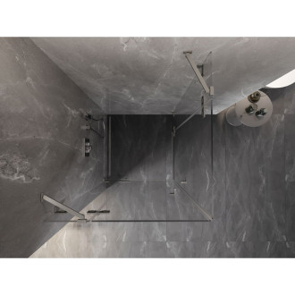 Sprchový kout Mexen Lunar Duo s výklopným mechanismem 110 x 110 cm, průhledný, kartáčovaný nikl - 834-110L-110P-97-00