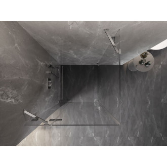 Sprchový kout Mexen Lunar levý výklopný 70 x 70 cm, průhledný, chrom - 834-070-070-01-00-L