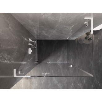 Mexen Lunar L sprchový kout s levým výklopným uchycením 100 x 70 cm, průhledný, bílý - 834L-100-070-20-00-L