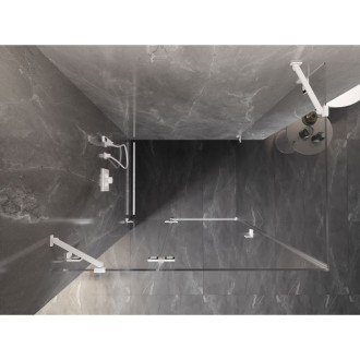 Sprchový kout Mexen Lunar s levým výklopným uchycením 100 x 70 cm, průhledný, bílý - 834-100-070-20-00-L