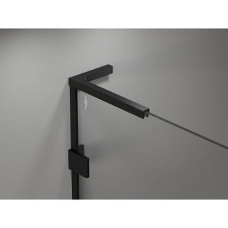 Mexen Lunar L Duo sprchový kout s levým výklopným uchycením 110 x 95 cm, průhledný, černý - 834L-110L-095P-70-00