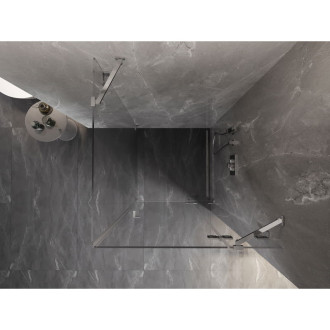 Sprchový kout Mexen Lunar s pravými panty 90 x 90 cm, průhledný, chrom - 834-090-090-01-00-P