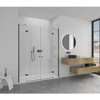 CERANO Sprchové 2-křídlové dveře Marino L/P černá mat, transparent sklo 90x90