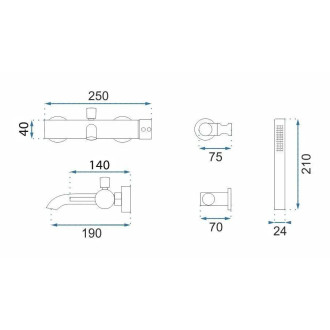 Rea Vanová baterie Rea Lungo Grip Brush Copper REA-B4567