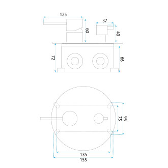 Rea Podomítková sprchová sada Rea Lungo Diamond Copper + BOX REA-P5657