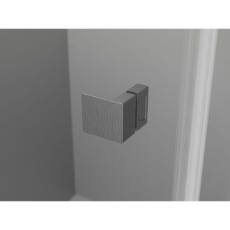 Mexen Lunar T sprchový kout s levým výklopným uchycením 140 x 100 cm, průhledný, kartáčovaná pistole gray - 834T-140-100-66-00-L