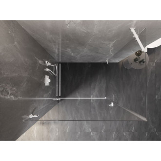 Mexen Lunar-B sprchový kout s levým výklopným uchycením 90 x 70 cm, průhledný, bílý - 832-090-070-20-00-L