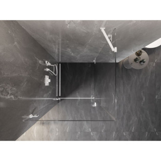 Sprchový kout Mexen Lunar-B s levým výklopným uchycením 80 x 80 cm, průhledný, bílý - 832-080-080-20-00-L