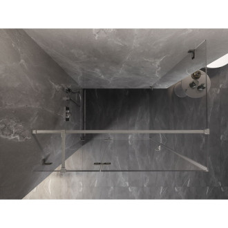 Sprchový kout Mexen Lunar T levý výklopný 140 x 80 cm, průhledný, kartáčovaný nikl - 834T-140-080-97-00-L