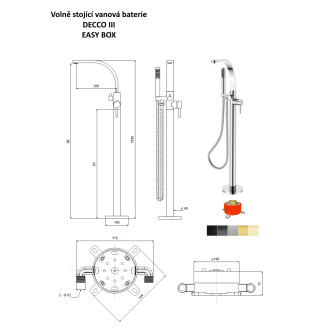 Stojánková vanová baterie DECCO III Zlatá