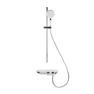 Sprchový systém SAT na stěnu s termostatickou baterií bílá/chrom SATSSTKPF1