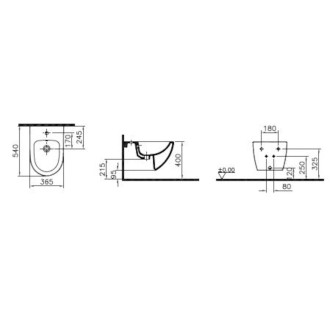 Bidet VitrA Shift závěsný, vnitřní přívod RN020