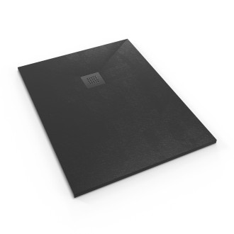 Sprchová vanička SAT Alek 100x90 cm litý mramor černá SATALEK10090