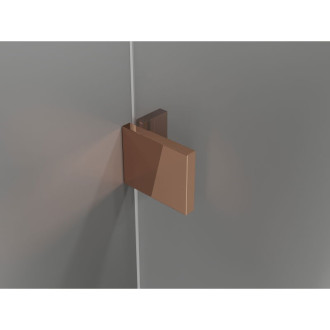 Mexen Lunar-B sprchový kout s levým výklopným uchycením 100 x 100 cm, průhledný, růžové zlato - 832-100-100-60-00-L