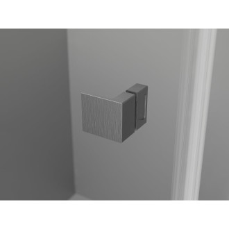 Mexen Lunar-B sprchový kout s levým výklopným uchycením 100 x 70 cm, průhledný, kartáčovaná pistole gray - 832-100-070-66-00-L