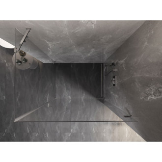 Sprchový kout Mexen Lunar-B s pravými panty 90 x 80 cm, průhledný, chrom - 832-090-080-01-00-P