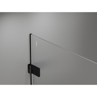 Sprchový kout Mexen Lunar-B s levým výklopným uchycením 80 x 80 cm, průhledný, černý - 832-080-080-70-00-L