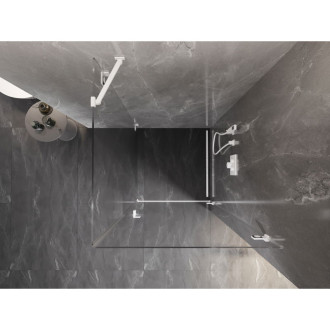 Sprchový kout Mexen Lunar-B s pravými panty 80 x 80 cm, průhledný, bílý - 832-080-080-20-00-P