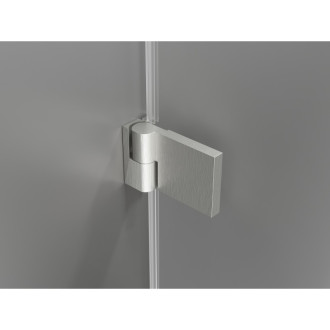 Sprchový kout Mexen Lunar-B s levým výklopným uchycením 70 x 70 cm, průhledný, kartáčovaný nikl - 832-070-070-97-00-L