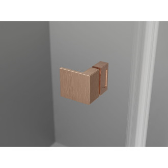 Sprchový kout Mexen Lunar s levým výklopným uchycením 70 x 70 cm, průhledný, kartáčovaná měď - 834-070-070-65-00-L