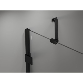 Sprchový kout Mexen Lunar s levým výklopným uchycením 80 x 70 cm, průhledný, černý - 834-080-070-70-00-L