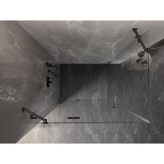 Sprchový kout Mexen Lunar s levým výklopným uchycením 85 x 70 cm, průhledný, stříbrná metalíza - 834-085-070-95-00-L