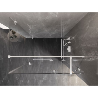 Sprchový kout Mexen Lunar T s pravými panty 135 x 100 cm, průhledný, bílý - 834T-135-100-20-00-P