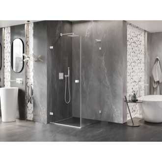 Mexen Lunar-B L sprchový kout s levým výklopným uchycením 70 x 70 cm, průhledný, bílý - 832L-070-070-20-00-L